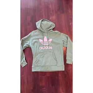 Adidas Originals Hoodie Women’s XS Green Pullover Sweatshirt Logo Sweatshirt